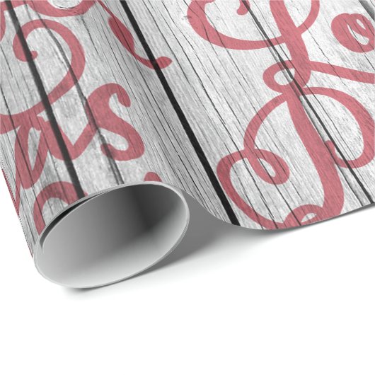 Boerderij Rustiek Hout met Script Lettering Cadeaupapier (Rol Hoek)