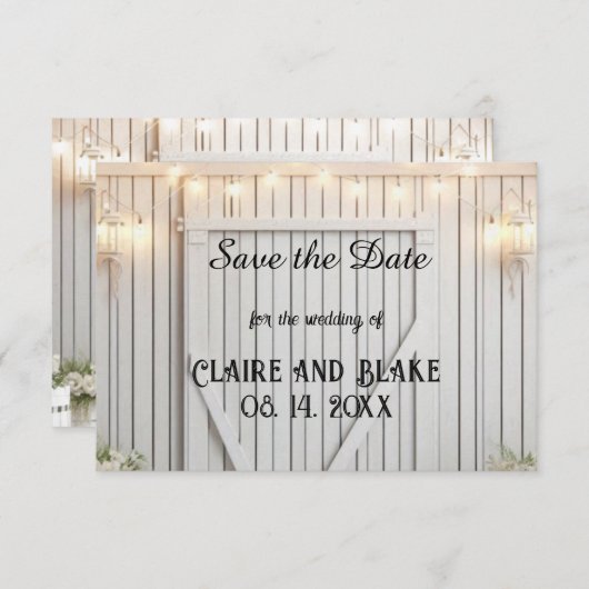 Boerderij Rustiek Save the Date Aankondiging (Voorkant / Achterkant)