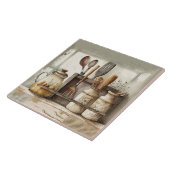 Boerderij rustieke gebruiksvoorwerpen keuken keram tegeltje (Zijkant)