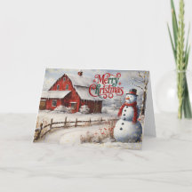 Boerderij Rustieke Kerstkaart