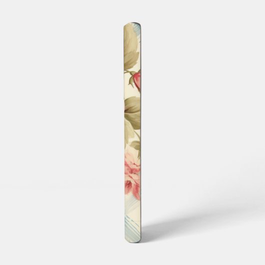  boerderij rustieke monogram roze rozen samsung galaxy hoesje (Linkerkant)