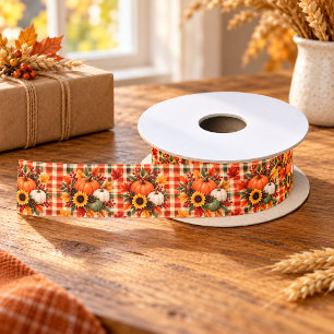 Boerderij Rustieke Plaid Herfst Oogst Thanksgiving Satijnen Lint