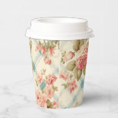 boerderij rustieke roze rozen papieren bekers (Rechts)