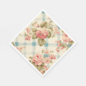 boerderij rustieke roze rozen servet (Hoek)