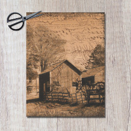 Boerderij Rustieke Schuur Ezel Decoupage Tissuepapier