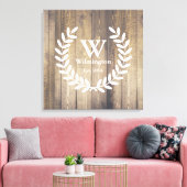 Boerderij rustieke schuur hout laurels familienaam canvas afdruk (Insitu (Woonkamer))