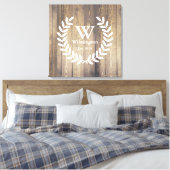 Boerderij rustieke schuur hout laurels familienaam canvas afdruk (Insitu (Slaapkamer))