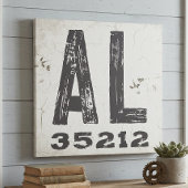 Boerderij Rustieke Staat Postcode Alabama Canvas Afdruk