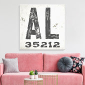 Boerderij Rustieke Staat Postcode Alabama Canvas Afdruk (Insitu (Woonkamer))