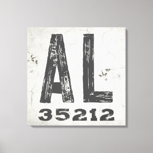 Boerderij Rustieke Staat Postcode Alabama Canvas Afdruk (Voorkant)