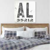 Boerderij Rustieke Staat Postcode Alabama Canvas Afdruk (Insitu (Slaapkamer))