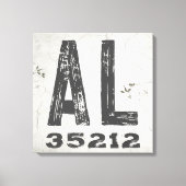 Boerderij Rustieke Staat Postcode Alabama Canvas Afdruk (Voorkant)