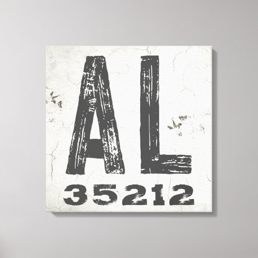 Boerderij Rustieke Staat Postcode Alabama Canvas Afdruk (Voorkant)