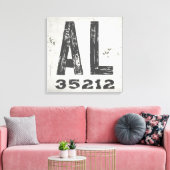 Boerderij Rustieke Staat Postcode Alabama Canvas Afdruk (Insitu (Woonkamer))