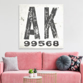 Boerderij Rustieke Staat Postcode Alaska Canvas Afdruk (Insitu (Woonkamer))