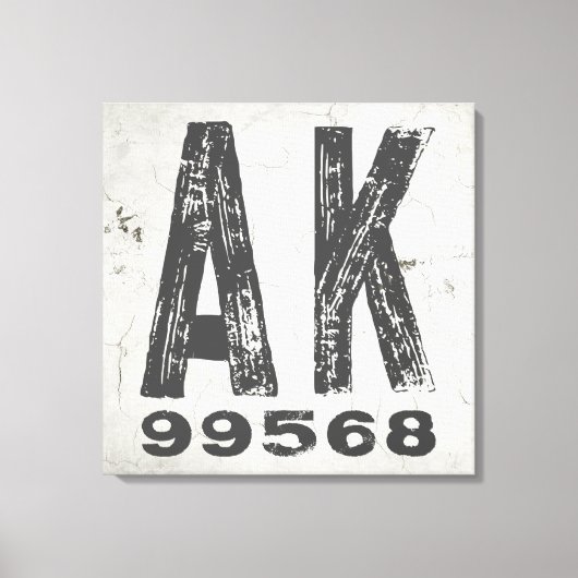 Boerderij Rustieke Staat Postcode Alaska Canvas Afdruk (Voorkant)