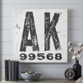 Boerderij Rustieke Staat Postcode Alaska Canvas Afdruk