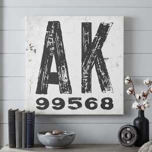 Boerderij Rustieke Staat Postcode Alaska Canvas Afdruk