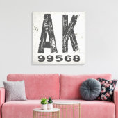 Boerderij rustieke staat Postcode Alaska Canvas Afdruk (Insitu (Woonkamer))