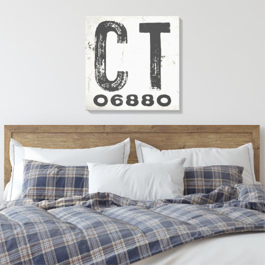 Boerderij rustieke staat Postcode Connecticut Canvas Afdruk (Insitu (Slaapkamer))