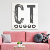 Boerderij Rustieke Staat Postcode Connecticut Canvas Afdruk (Insitu (Woonkamer))