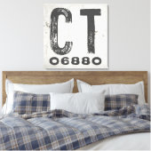 Boerderij Rustieke Staat Postcode Connecticut Canvas Afdruk (Insitu (Slaapkamer))