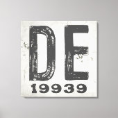 Boerderij Rustieke Staat Postcode Delaware Canvas Afdruk (Voorkant)