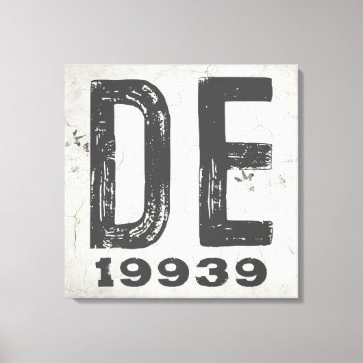 Boerderij Rustieke Staat Postcode Delaware Canvas Afdruk (Voorkant)