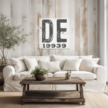 Boerderij rustieke staat postcode Delaware Canvas Afdruk<br><div class="desc">Dit rustieke teken is een eenvoudige manier om uw liefde voor thuis te tonen. De postcode kan worden gepersonaliseerd met elke postcode in de staat. Maakt een geweldig cadeau. Creëer door Simply Farmhouse Press.</div>