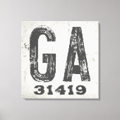 Boerderij Rustieke Staat Postcode Georgia Canvas Afdruk (Voorkant)