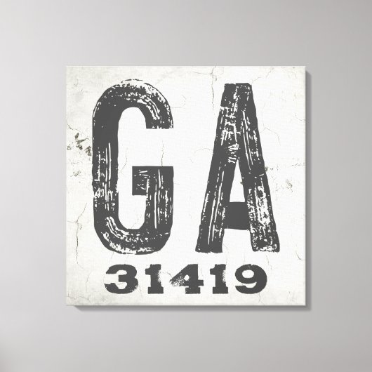 Boerderij Rustieke Staat Postcode Georgia Canvas Afdruk (Voorkant)