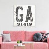 Boerderij rustieke staat postcode Georgië Canvas Afdruk (Insitu (Woonkamer))