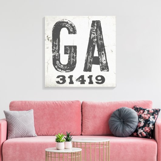 Boerderij rustieke staat postcode Georgië Canvas Afdruk (Insitu (Woonkamer))