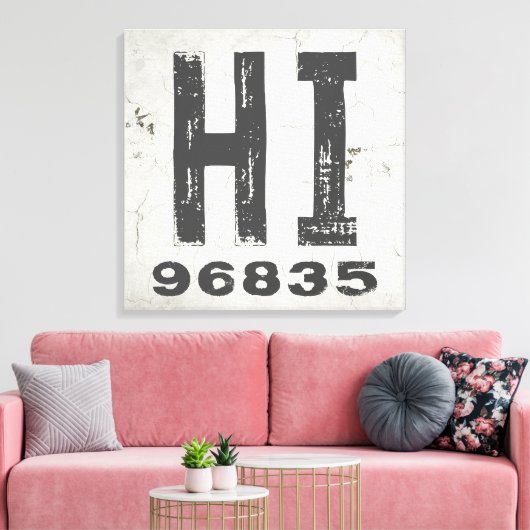 Boerderij Rustieke Staat Postcode Hawaï Canvas Afdruk (Insitu (Woonkamer))