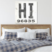 Boerderij Rustieke Staat Postcode Hawaï Canvas Afdruk (Insitu (Slaapkamer))