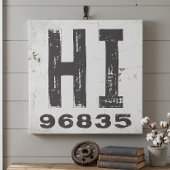 Boerderij Rustieke Staat Postcode Hawaï Canvas Afdruk