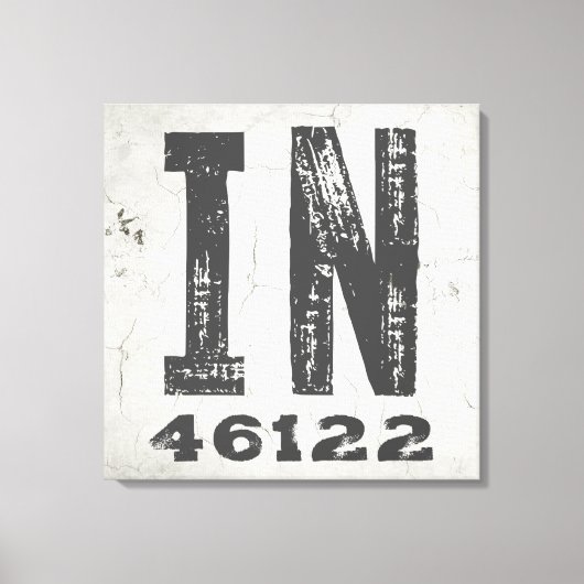 Boerderij Rustieke Staat Postcode Indiana Canvas Afdruk (Voorkant)