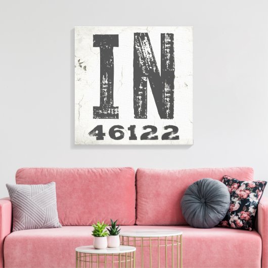 Boerderij rustieke staat Postcode Indiana Canvas Afdruk (Insitu (Woonkamer))