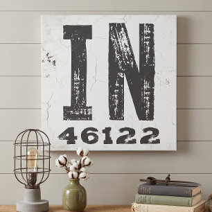 Boerderij Rustieke Staat Postcode Indiana Canvas Afdruk
