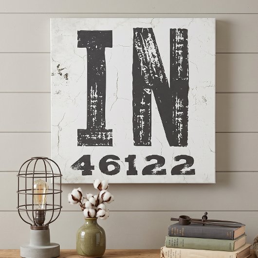 Boerderij Rustieke Staat Postcode Indiana Canvas Afdruk