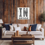 Boerderij rustieke staat Postcode Indiana Canvas Afdruk<br><div class="desc">Dit rustieke teken is een eenvoudige manier om uw liefde voor thuis te tonen. De postcode kan worden gepersonaliseerd met elke postcode in de staat. Maakt een geweldig cadeau. Creëer door Simply Farmhouse Press.</div>