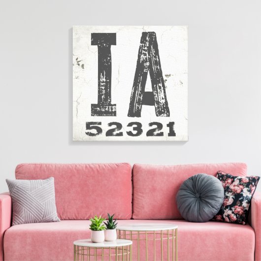 Boerderij rustieke staat Postcode Iowa Canvas Afdruk (Insitu (Woonkamer))