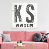 Boerderij Rustieke Staat Postcode Kansas Canvas Afdruk (Insitu (Woonkamer))
