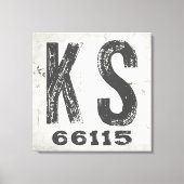 Boerderij Rustieke Staat Postcode Kansas Canvas Afdruk (Voorkant)