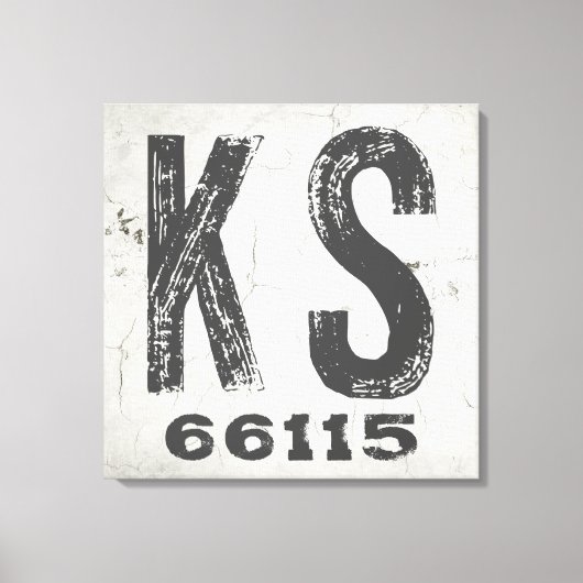 Boerderij Rustieke Staat Postcode Kansas Canvas Afdruk (Voorkant)