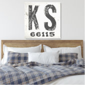 Boerderij Rustieke Staat Postcode Kansas Canvas Afdruk (Insitu (Slaapkamer))