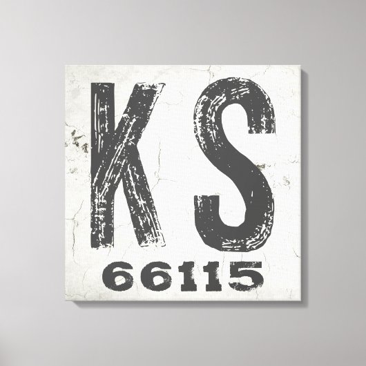 Boerderij rustieke staat Postcode Kansas Canvas Afdruk (Voorkant)