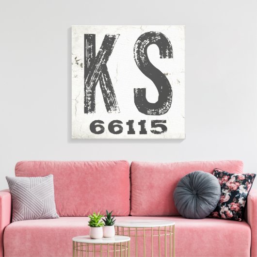 Boerderij rustieke staat Postcode Kansas Canvas Afdruk (Insitu (Woonkamer))