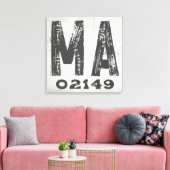 Boerderij rustieke staat postcode Massachusetts Canvas Afdruk (Insitu (Woonkamer))