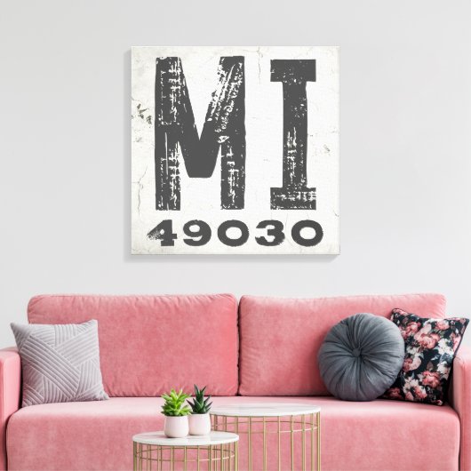 Boerderij rustieke staat postcode Michigan Canvas Afdruk (Insitu (Woonkamer))